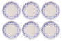 Hermia Juego de Platos de Servicio de Cerámica Azul y Blanco (6 Piezas)